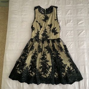 Nude and Black cocktail holiday dress